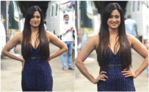In a blue sequinned cocktail gown, Shweta Tiwari sizzles like there’s no tomorrow